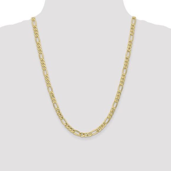 10K Gold 6mm wide Solid Figaro Chain, 24 inches long - Picture 1 of 4